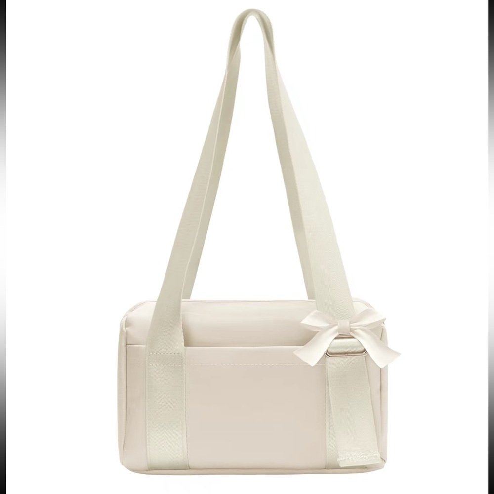 Elegant Cream Bow Accent Women's Bag